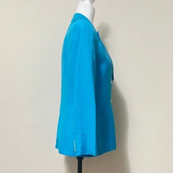 Giorgio Sant’ Angelo NEW Sky Blue Linen Rayon 3 Button Spring Blazer Jacket 10 - Picture 9 of 14